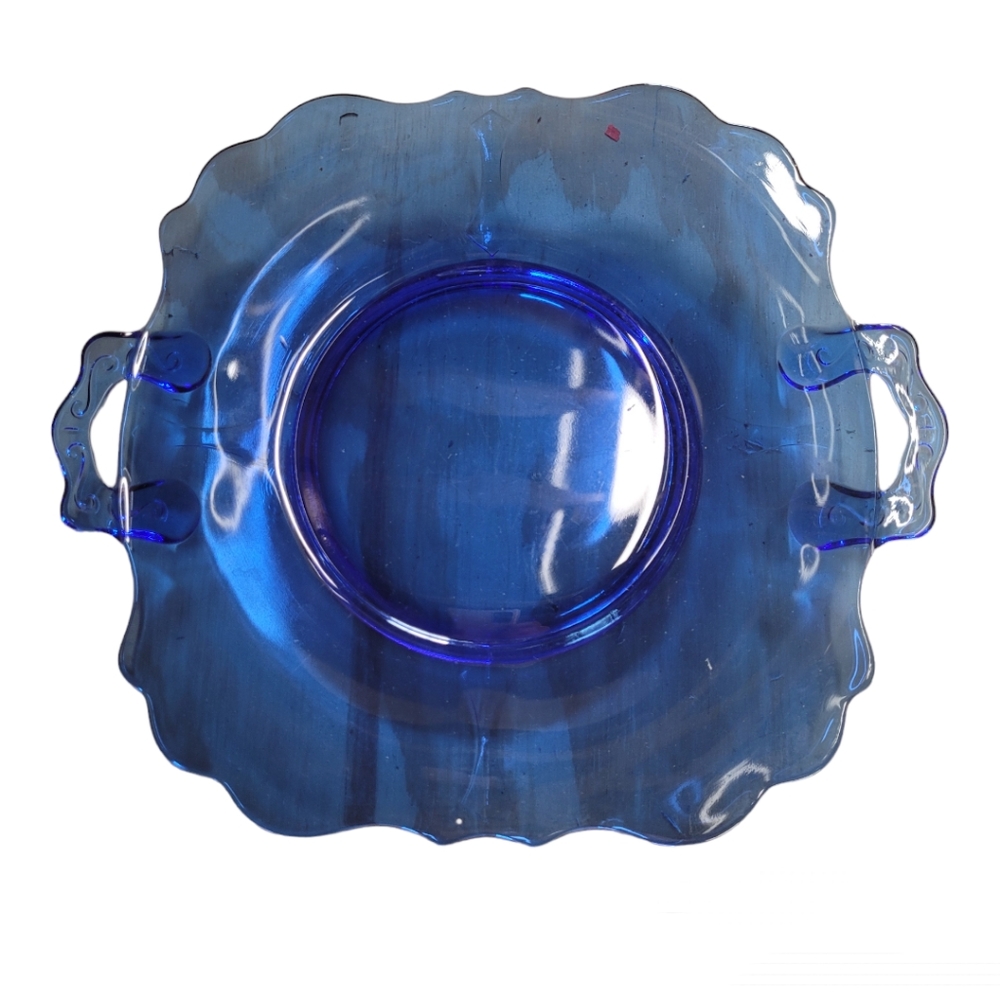 Vintage Cobalt Blue Cake Platter